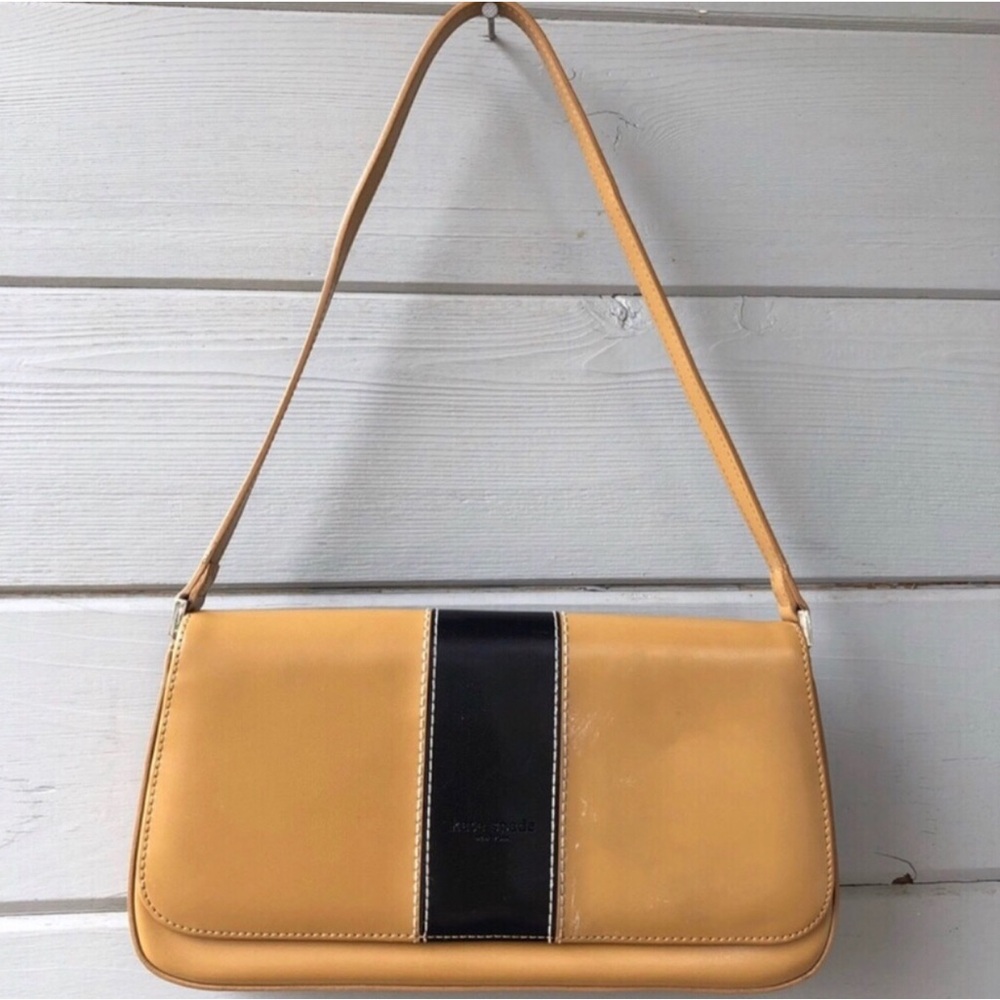 Kate Spade Vintage Tan and Black Mini Shoulder Bag.